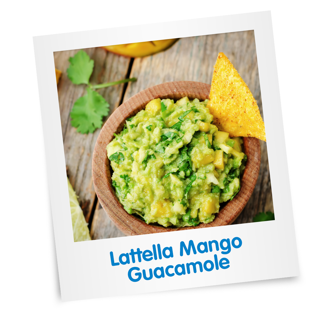 Guacamole mit Tortilla Chips und Lattella Mango 