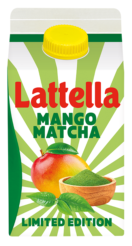 Das Bild zeigt die neue Lattella Limited Edition: Mango-Matcha