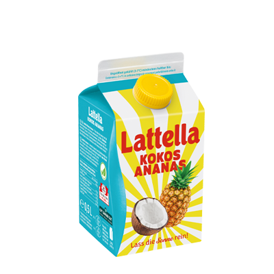 Das Bild zeigt die Lattella Sorte Kokos-Ananas