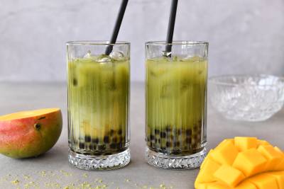 Mango Matcha Bubble Tea