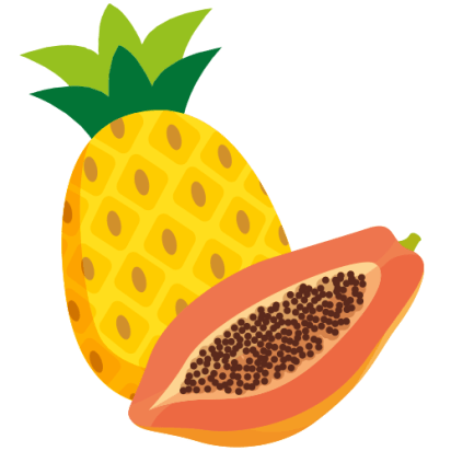 Früchte Ananas-Papaya