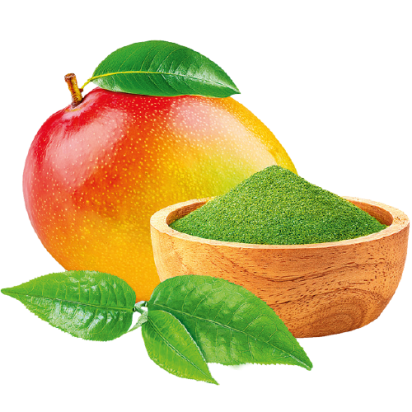 Das Bild zeigt die Früchte der neuen Lattella Limited Edition: Mango-Matcha