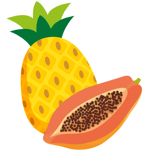 Früchte Ananas-Papaya