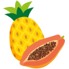 Früchte Ananas-Papaya